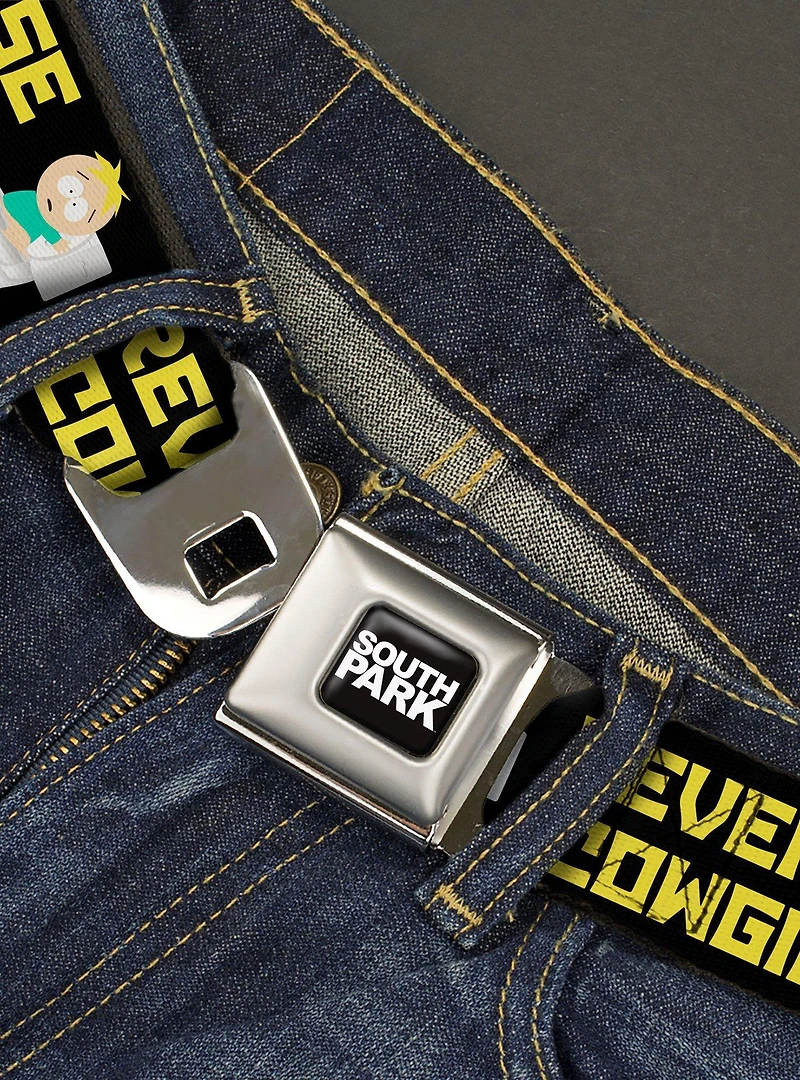 South Park Butters Reverse Cowgirl Toilet Pose Seatbelt Buckle Belt