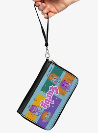 Furby Purple and Orange Mood Blocks and Logo Zip Around Wallet