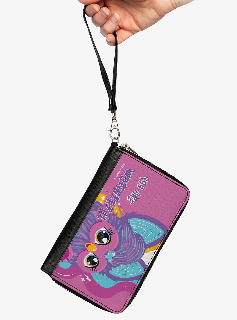 Furby Purple Furby You Are Wonderful Running Pose Zip Around Wallet