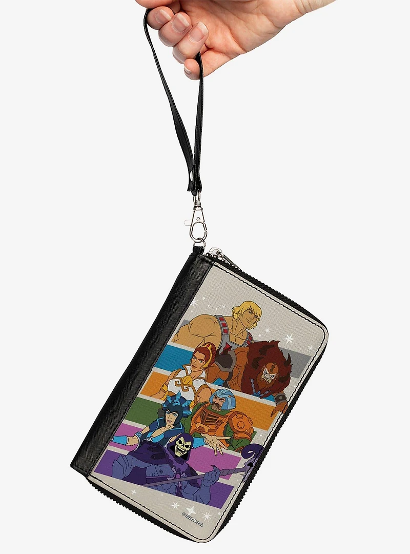 Masters of the Universe Character Stripe Poses Zip Around Wallet