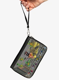 Teenage Mutant Ninja Turtles and Bebop Arcade Battle Scene Zip Around Wallet