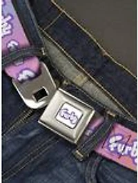 Furby Title Logo Fur Print Seatbelt Buckle Belt