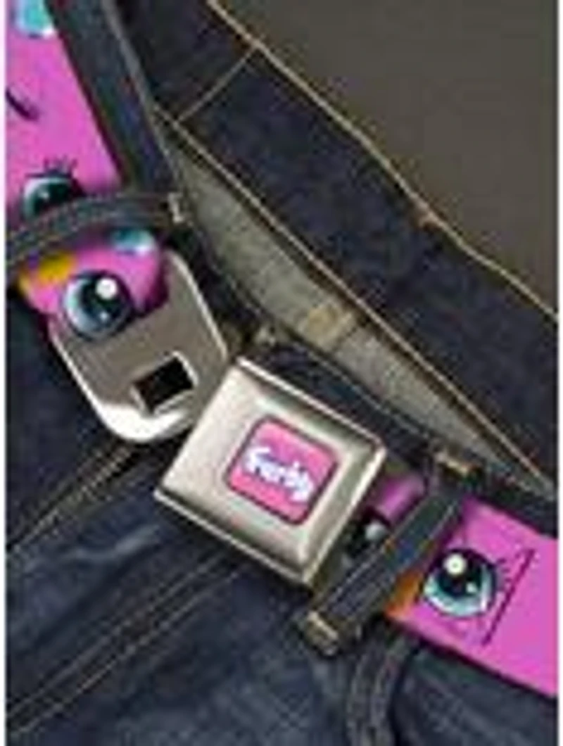 Furby Purple Eye Expressions Close Up Seatbelt Buckle Belt