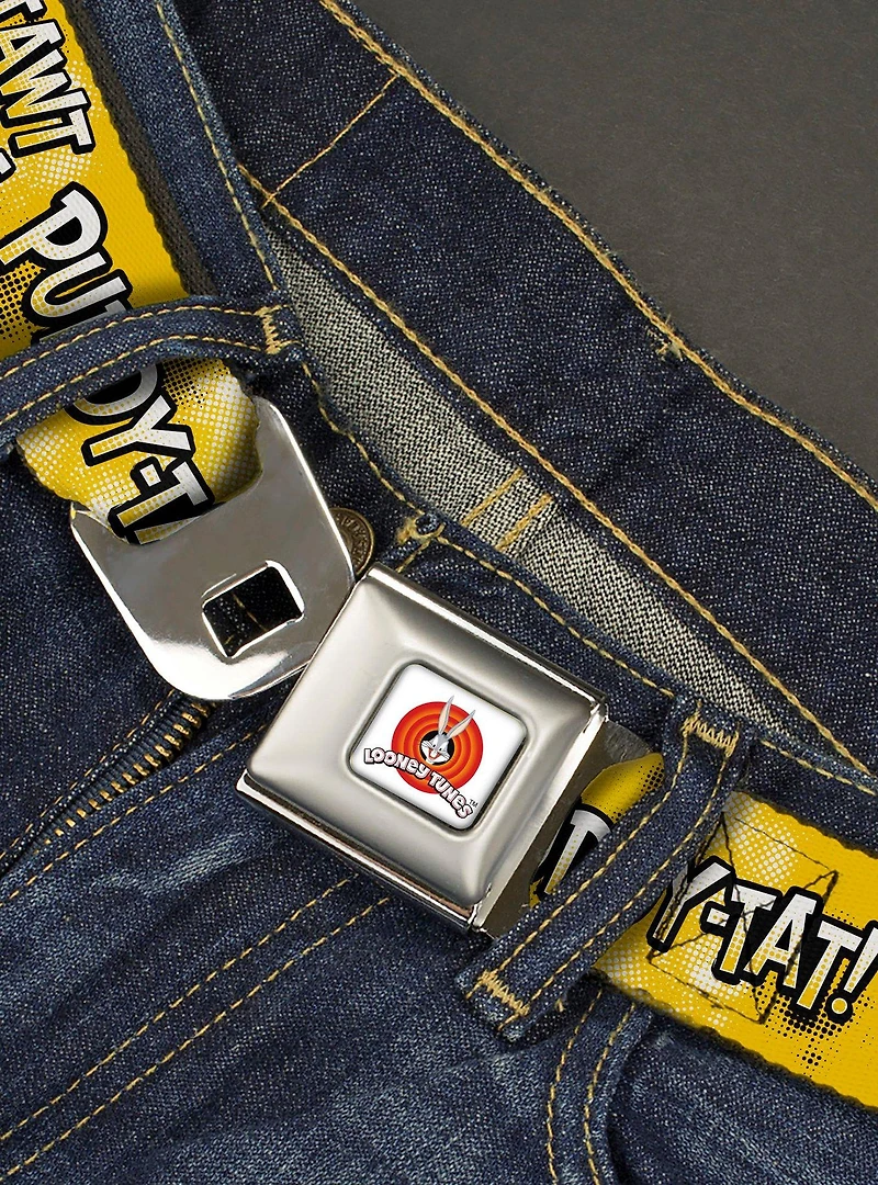 Looney Tunes Tweety I Tawt Taw A Puddy Tat Seatbelt Buckle Belt