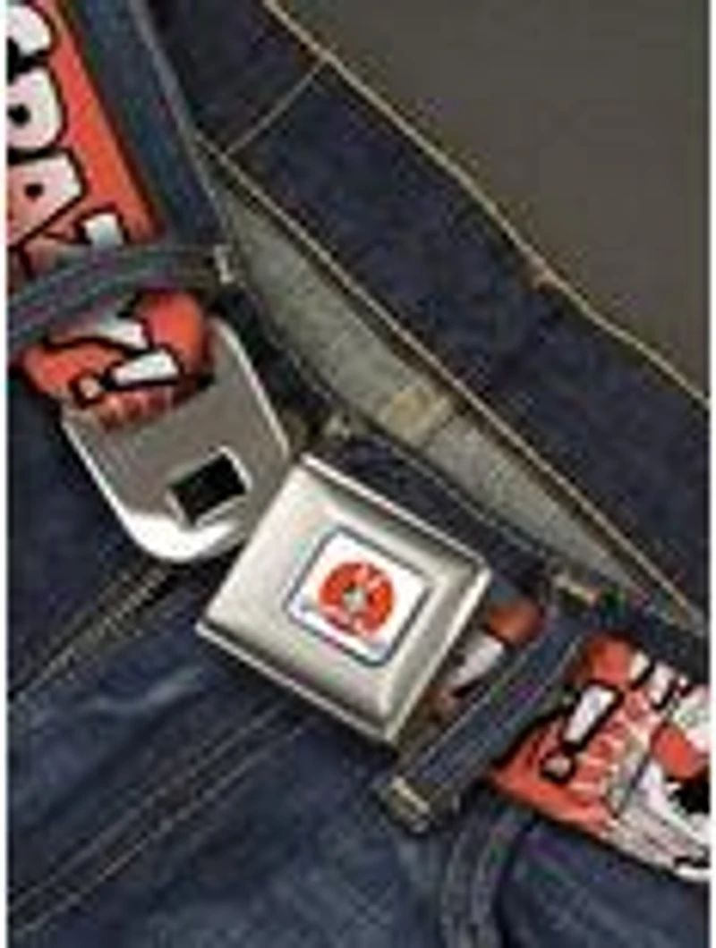 Looney Tunes Taz Tasmanian Devil Let's Go Crazy Pose Seatbelt Buckle Belt