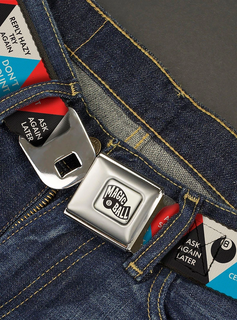 Magic 8 Ball Answer Triangles Seatbelt Buckle Belt