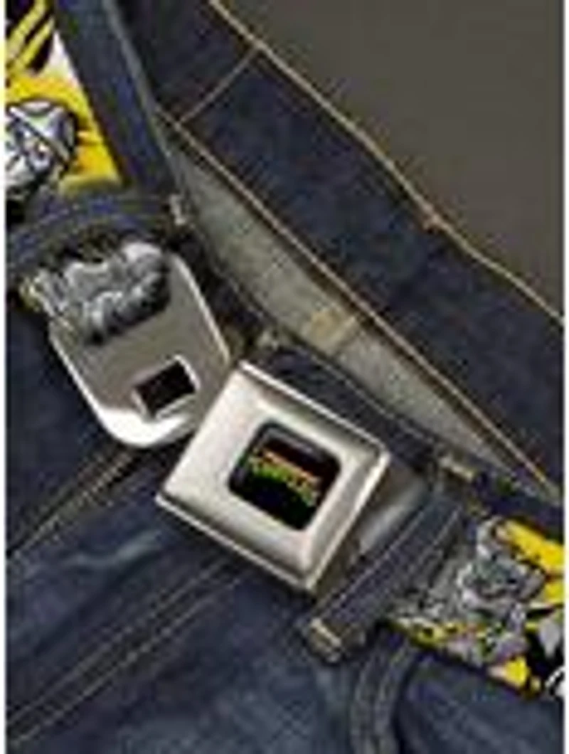 Teenage Mutant Ninja Turtles Shredder Pose and Icons Seatbelt Buckle Belt