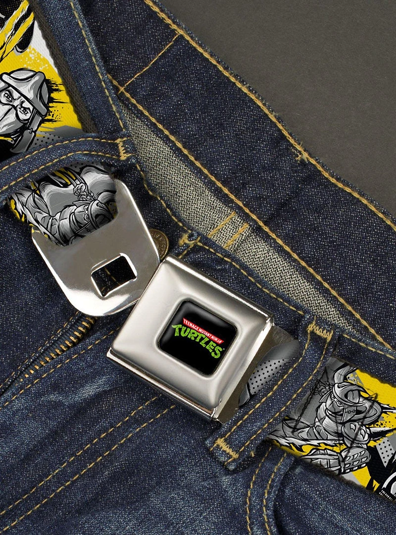Teenage Mutant Ninja Turtles Shredder Pose and Icons Seatbelt Buckle Belt