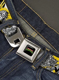 Teenage Mutant Ninja Turtles Shredder Pose and Icons Seatbelt Buckle Belt