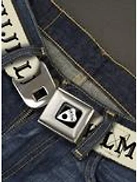 Ouija Board Letters and Elements Beige Black Seatbelt Buckle Belt