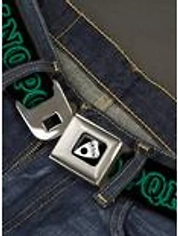Ouija Board Letters and Elements Black Greens Seatbelt Buckle Belt