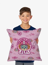 Paw Patrol Skye Badge Pattern Throw Pillow