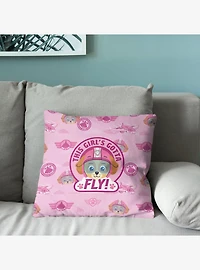 Paw Patrol Skye Badge Pattern Throw Pillow