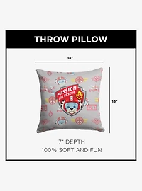 Paw Patrol Marshall Badge Pattern Throw Pillow