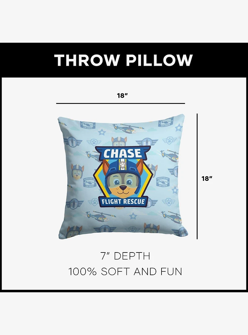Paw Patrol Chase Badge Pattern Throw Pillow