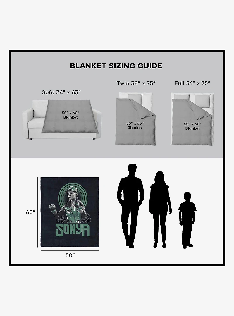 Mortal Kombat Sonya Silk Touch Throw Blanket