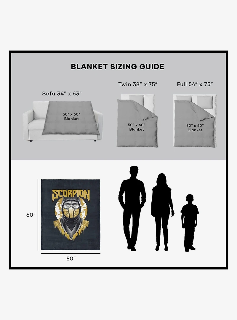 Mortal Kombat Scorpion Silk Touch Throw Blanket