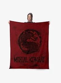 Mortal Kombat Logo Red Silk Touch Throw Blanket