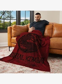 Mortal Kombat Logo Red Silk Touch Throw Blanket