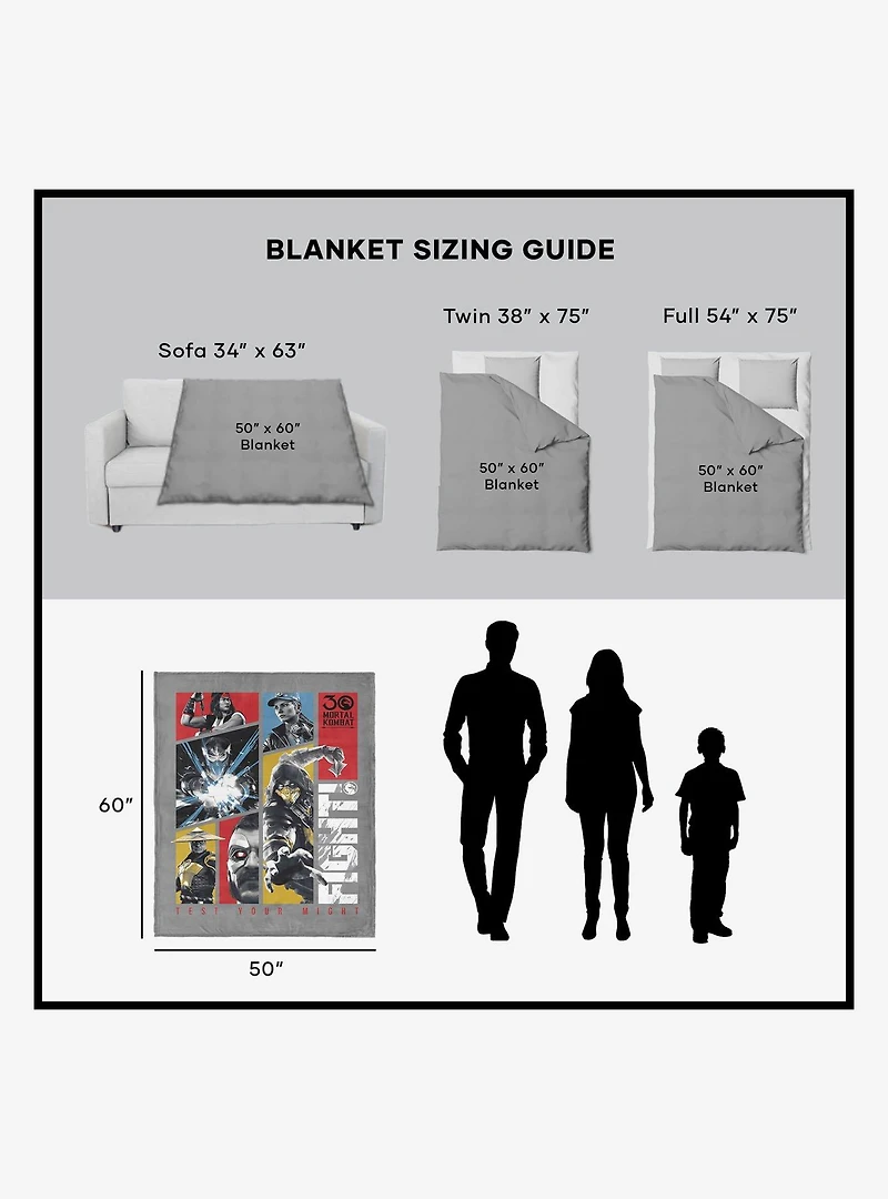 Mortal Kombat Test Your Might Silk Touch Throw Blanket