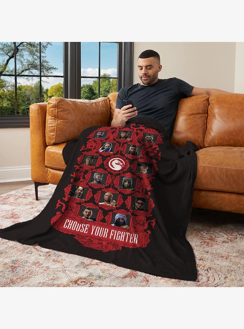 Mortal Kombat Choose Your Fighter Silk Touch Throw Blanket