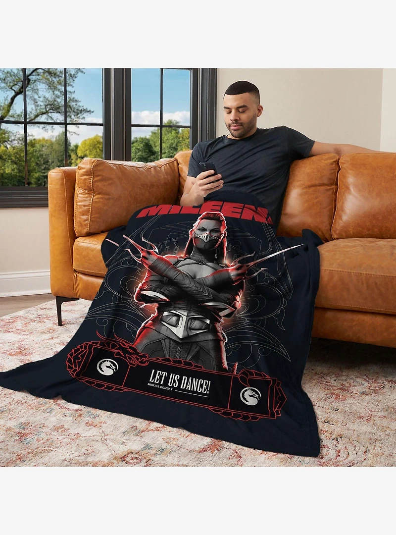 Mortal Kombat Mileena Let Us Dance Silk Touch Throw Blanket