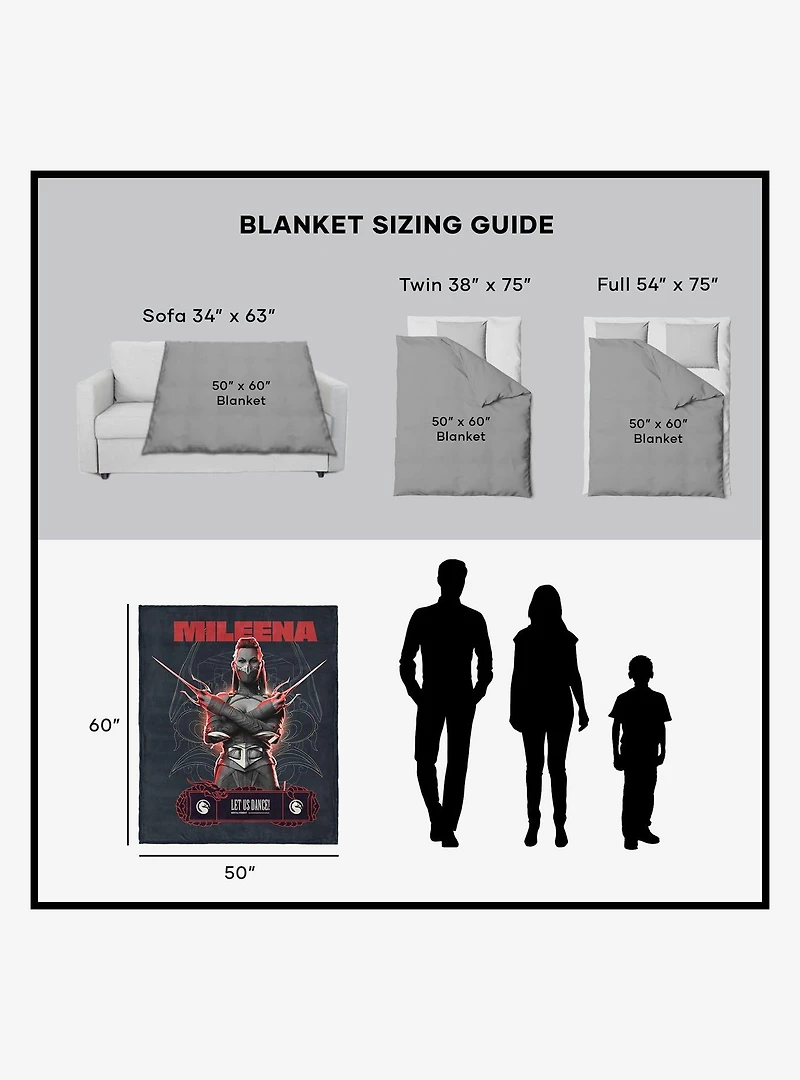 Mortal Kombat Mileena Let Us Dance Silk Touch Throw Blanket