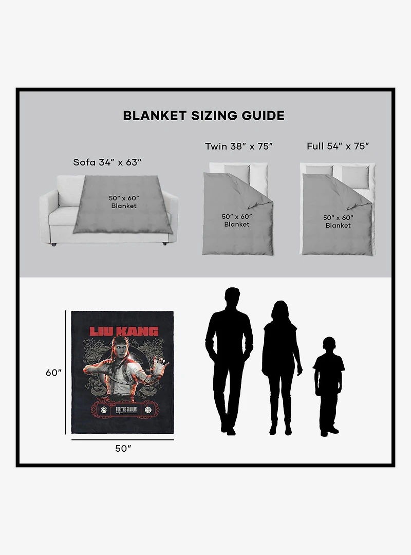 Mortal Kombat Liu Kang For the Shaolin Silk Touch Throw Blanket