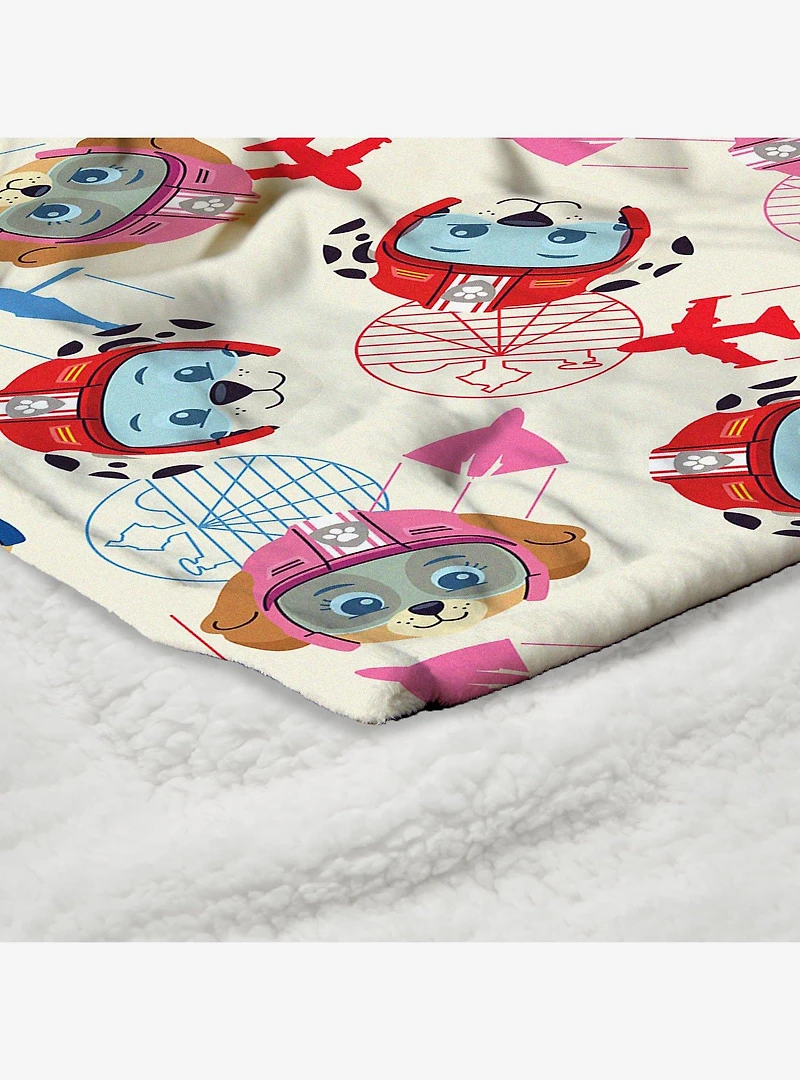 Paw Patrol Air Rescue Pattern Silk Touch Sherpa Throw Blanket