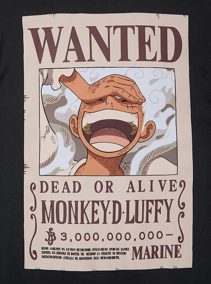 One Piece Jolly Roger Wanted Poster Graphic T-Shirt — BoxLunch Exclusive