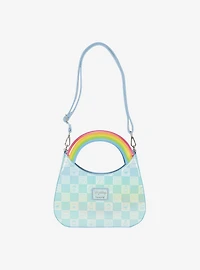 Loungefly Care Bears x Sesame Street Checkered Crossbody Bag with Charms