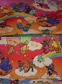 Loungefly Care Bears x Sesame Street Checkered Crossbody Bag with Charms