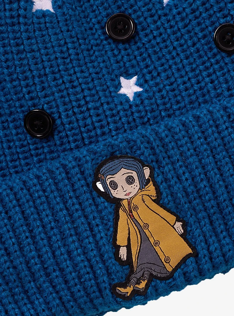 Coraline Doll Buttons & Stars Knit Beanie - BoxLunch Exclusive