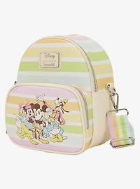 Loungefly Disney Mickey & Friends Rainbow Stripe Convertible Mini Backpack