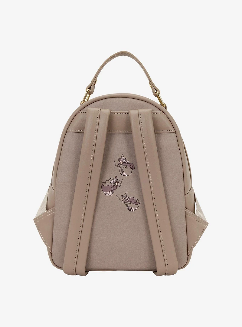 Loungefly Disney Sleeping Beauty Aurora & Maleficent Spinning Wheel Mini Backpack