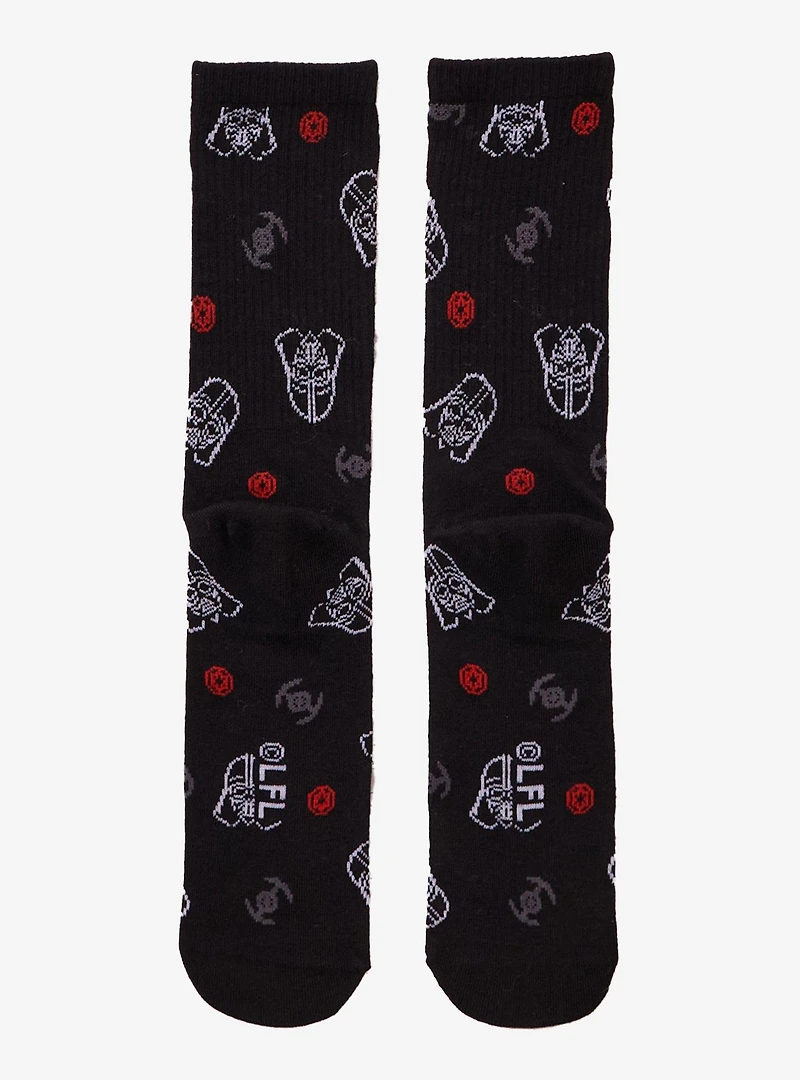 Star Wars Darth Vader Icons Allover Print Crew Socks