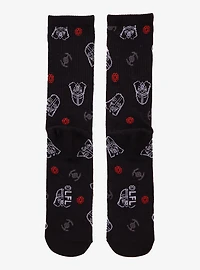 Star Wars Darth Vader Icons Allover Print Crew Socks