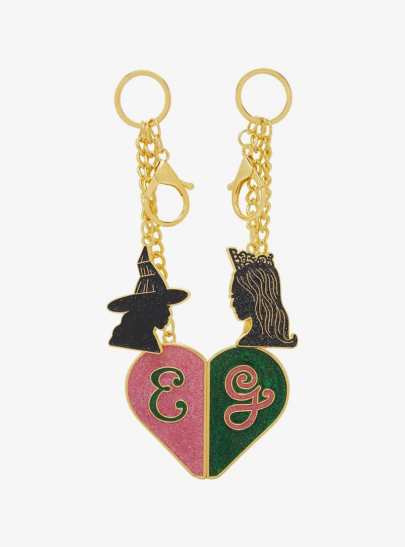 Wicked Glinda & Elphaba Magnetic Heart Bestie Keychain Set