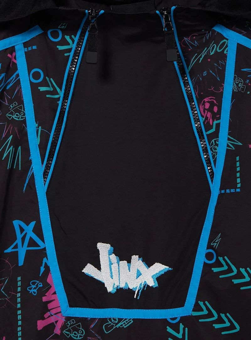 Arcane Jinx Graffiti Allover Print Windbreaker - BoxLunch Exclusive