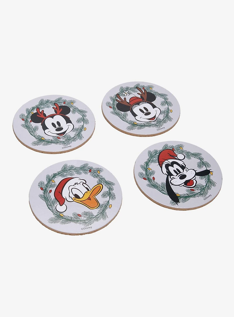 Disney Mickey & Friends Holiday Wreath Coaster Set