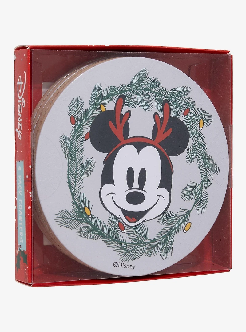 Disney Mickey & Friends Holiday Wreath Coaster Set