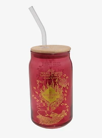 Harry Potter The Marauders Map Red Glass Cup with Lid — BoxLunch Exclusive