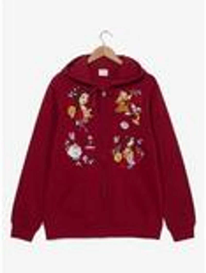 Disney Beauty and The Beast Embroidered Characters Zippered Hoodie - BoxLunch Exclusive