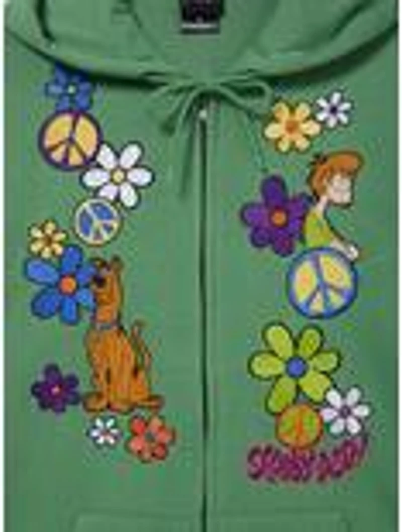 Scooby-Doo! Floral Embroidered Zippered Hoodie - BoxLunch Exclusive