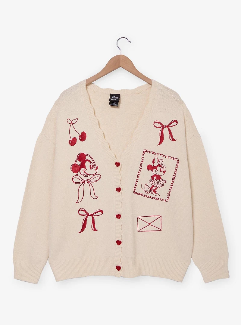 Disney Mickey & Minnie Valentine's Day Women's Plus Cardigan — BoxLunch Exclusive
