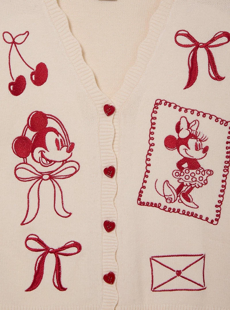 Disney Mickey & Minnie Valentine's Day Women's Plus Cardigan — BoxLunch Exclusive