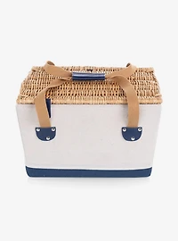 Boardwalk Beige Canvas and Navy Blue Picnic Basket For 2