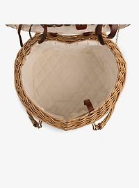 Antique White Heart Picnic Basket