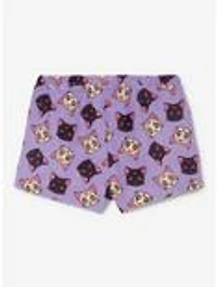 Sailor Moon Luna & Artemis Allover Print Plush Women's Plus Sleep Shorts - BoxLunch Exclusive