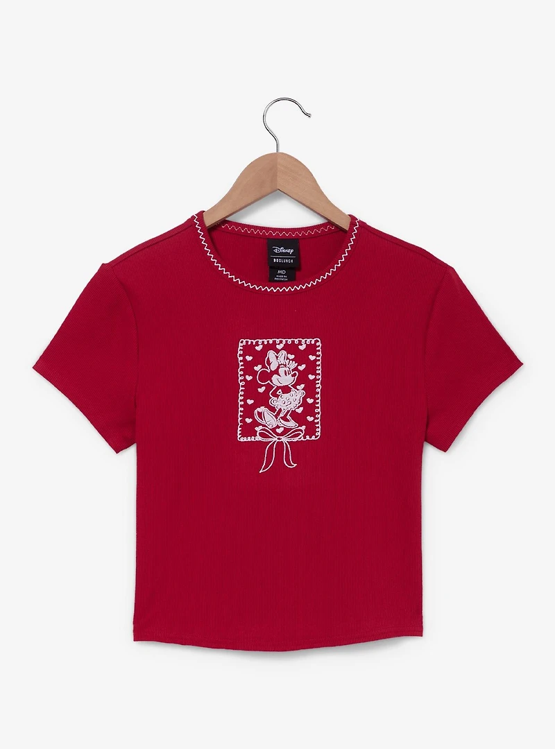 Disney Minnie Mouse Valentine's Day Women's Baby Tee — BoxLunch Exclusive